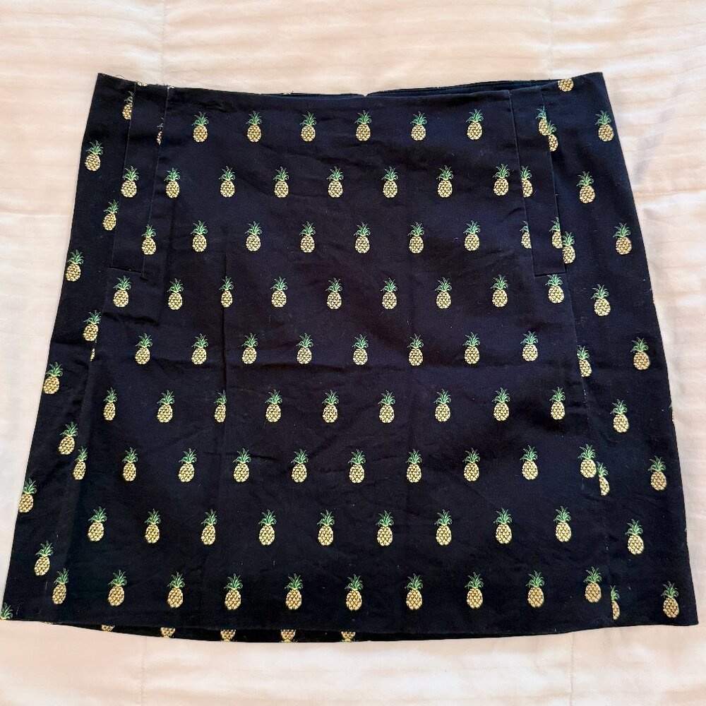 JCrew Navy Pineapple Mini Skirt Size 6